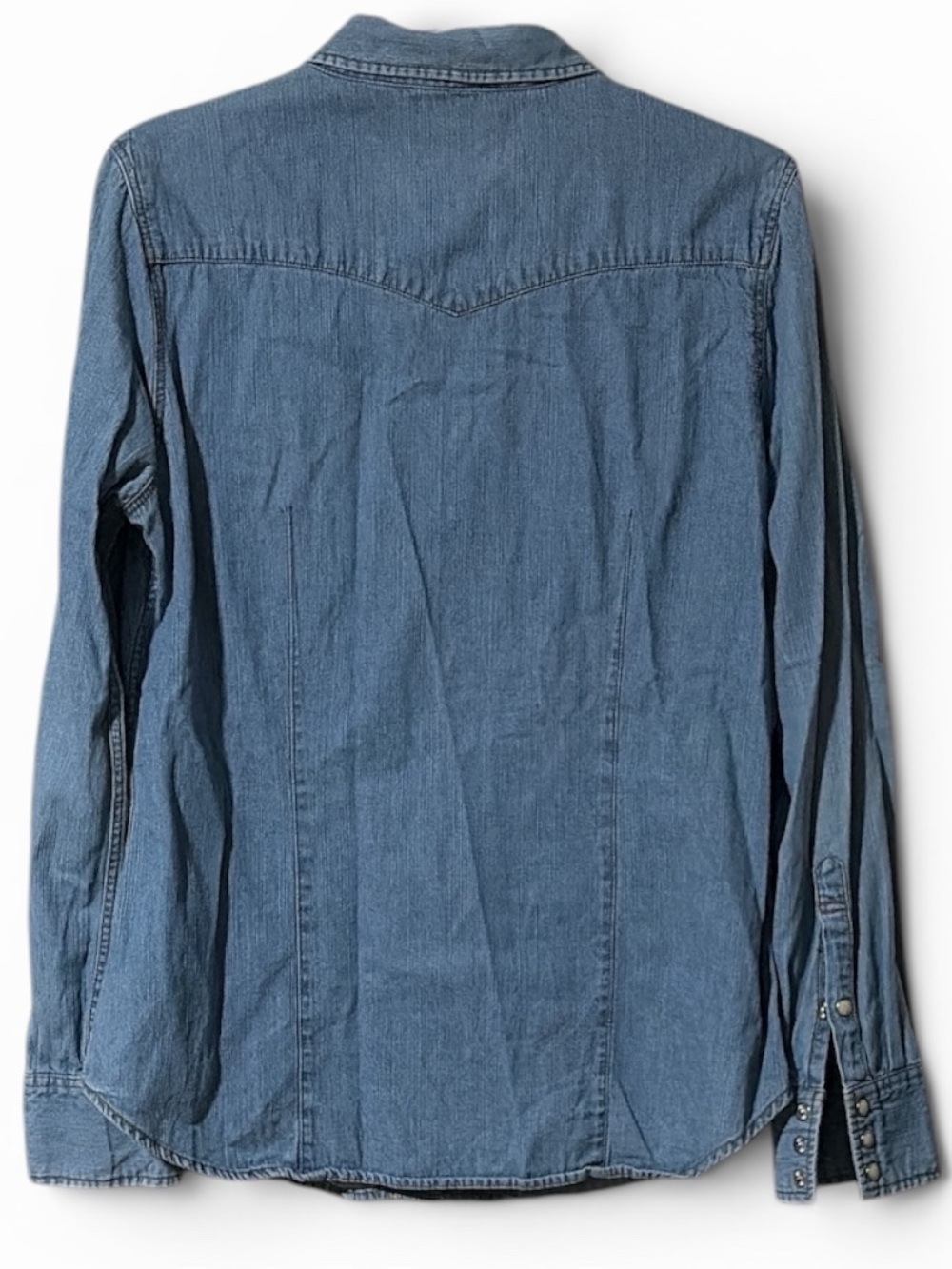 Levi’s Ultimate Western Denim Shirt - Women’s Medium Wash - Pearl Snap - Picture 4 of 6